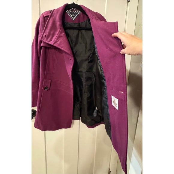 Tommy Hilfiger Jacket Women's size 2 Purple Double Breasted Wool Pea Coat - Picture 9 of 15